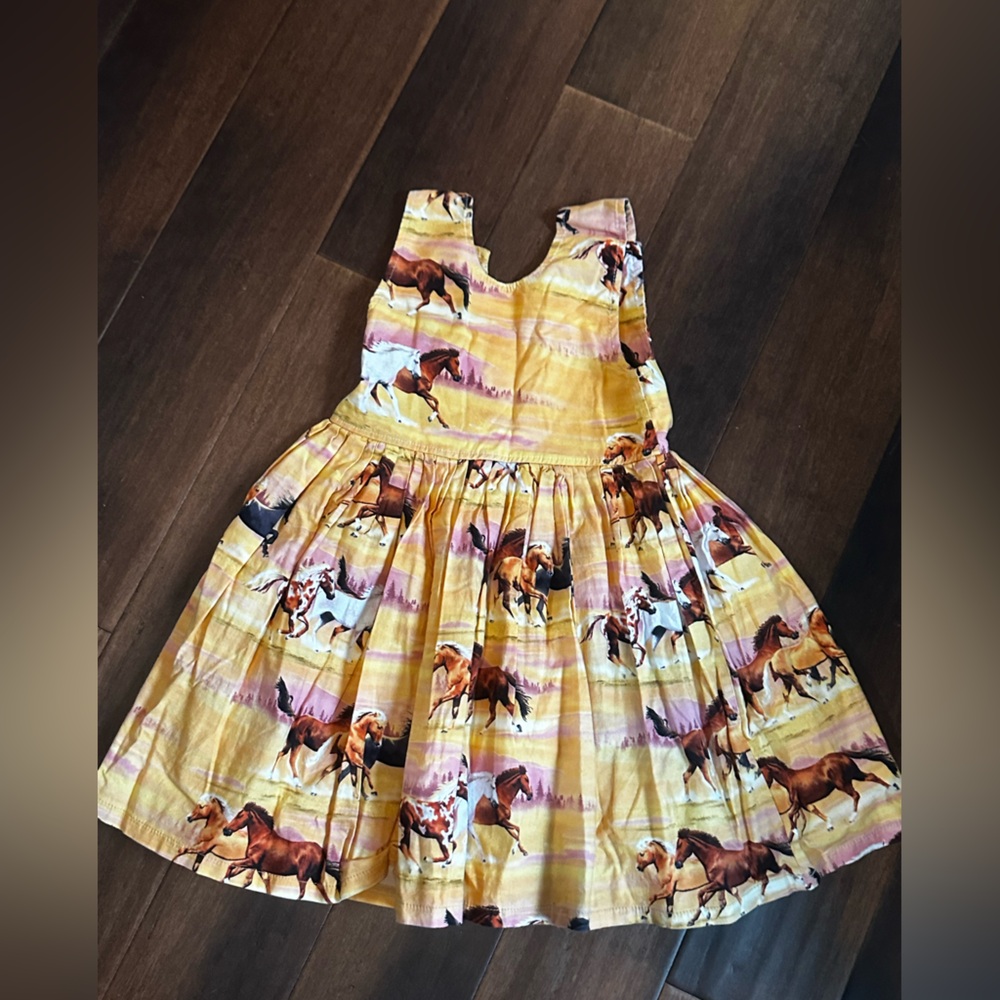 Yellow Horse Print Dress